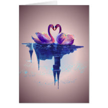 HEART SWANS by SHARON SHARPE Cards