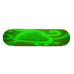 Heart & Swirls Pattern in Lime Green and Dark Gree Skateboard Decks