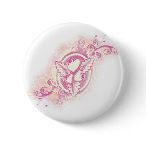 Heart Tattoo with Flowers Button