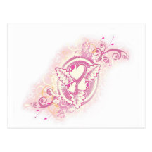 Heart Tattoo with Flowers Post Cards