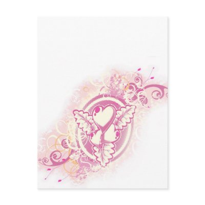 Heart Tattoo with Flowers Postcard by Suzettas