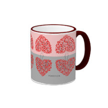 Heart Tree (red & grey) Valentine's Mug