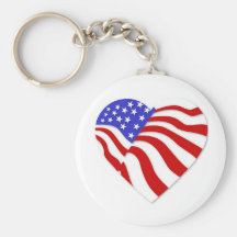 heart Usa flag Key Chain