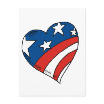 Heart USA Flag Tshirts and Gifts Postcards