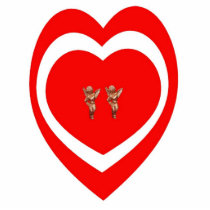 Heart with 2 cupids photo  sculpture photo cut out