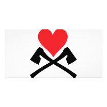heart with axes icon personalized photo card