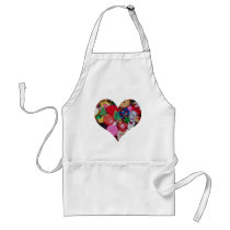 Heart with Christmas Tree Buttons Apron
