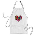 Heart with Christmas Tree Buttons aprons