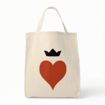 Heart with Crown Tote Bags