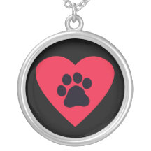 Heart with Paw Print Custom Jewelry
