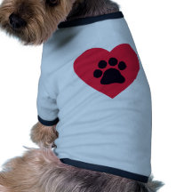 Heart with Paw Print Doggie Tshirt