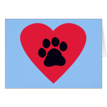 Heart with Paw Print Greeting Card