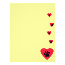 Heart with Paw Print Letterhead Design