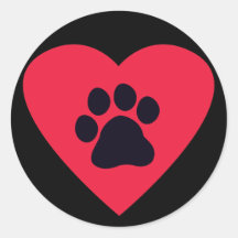 Heart with Paw Print Sticker