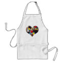Heart with Snowman and Gingerbread Men Buttons aprons