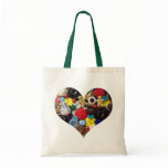 Heart with Snowman and Gingerbread Men Buttons Tote Bag