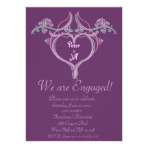 heart with strings engagement invitation
