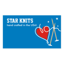 Heart yarn love knitting needles patriot biz cards business card templates