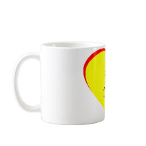 Heart Yellow Red Wedding Invitation The MUSEUM Tem Coffee Mug