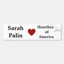 heartbeat, Sarah Palin, Heartbeat ofAmerica Bumper Sticker