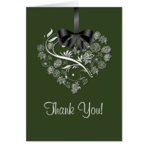 Heartfelt Thank You Card - forest green