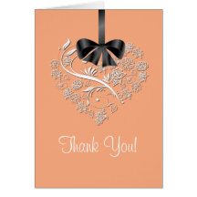 Heartfelt Thank You Card -peach