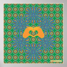 HeartMark Hands focus on Mandala core Poster