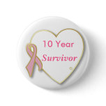 HeartPin-10 yr, Breast Cancer Survivor Pin