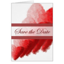 Hearts 1 Save The Date Red Wedding Greeting Card