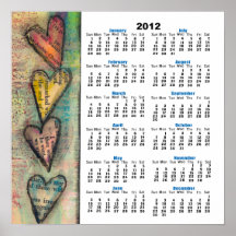 Hearts 2012 Wall Calendar Poster
