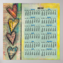 Hearts 2012 Wall Calendar Poster