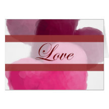 Hearts 3 Love Red Wedding Greeting Cards