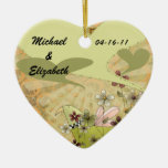 Hearts A Flutter Customized Wedding Keepsake Christmas Ornament
