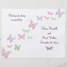 Heart's a Flutter Wedding Program Flyer