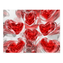 Hearts Afire Abstract Post Cards