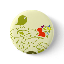 Hearts And Birdie On A Cute Tree