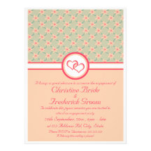 Hearts and Blossoms, 6.5"x8.75" engagement Personalized Invitations