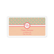 Hearts and Blossoms, wedding address labels