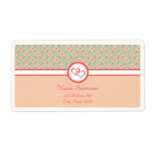 Hearts and Blossoms, wedding shipping labels