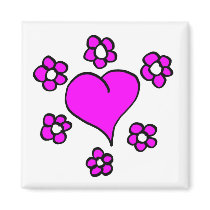 Hearts and Flowers Magnet