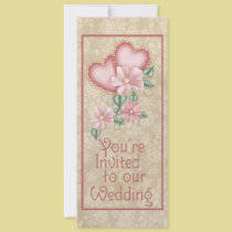 Hearts and Flowers Wedding invitations