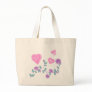 Hearts and Pink Roses Personalized Canvas Bags