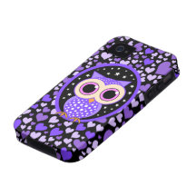 hearts and purple owl iPhone 4/4S covers