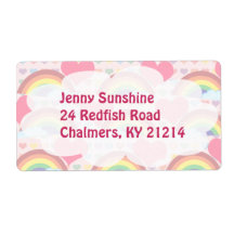 Hearts and Rainbows Labels