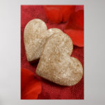 Hearts and rose petals ... poster