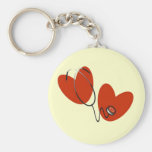 Hearts and Stethoscope T-shirts and Gifts Keychain