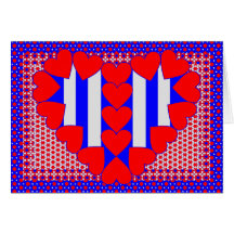 Hearts and Stripes forever Greeting Cards