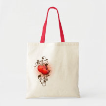 Hearts-and-Swirls Canvas Bags