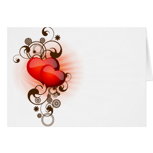 Hearts-and-Swirls Greeting Cards