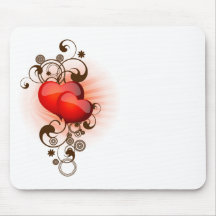 Hearts-and-Swirls Mouse Mat